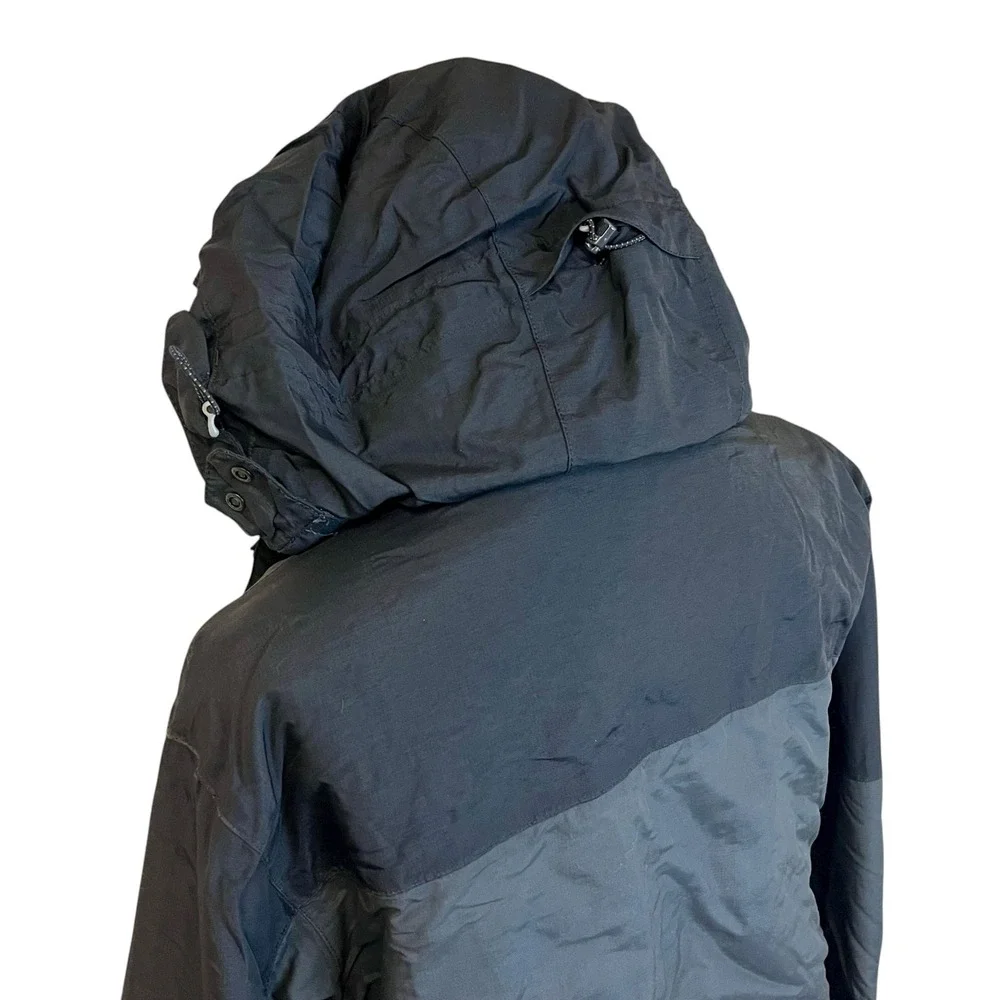 EDDIE BAUER Black Weather Edge Waterproof Breathable Jacket Hooded Size L Hiking